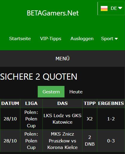 vip Wettscheine gewonnen